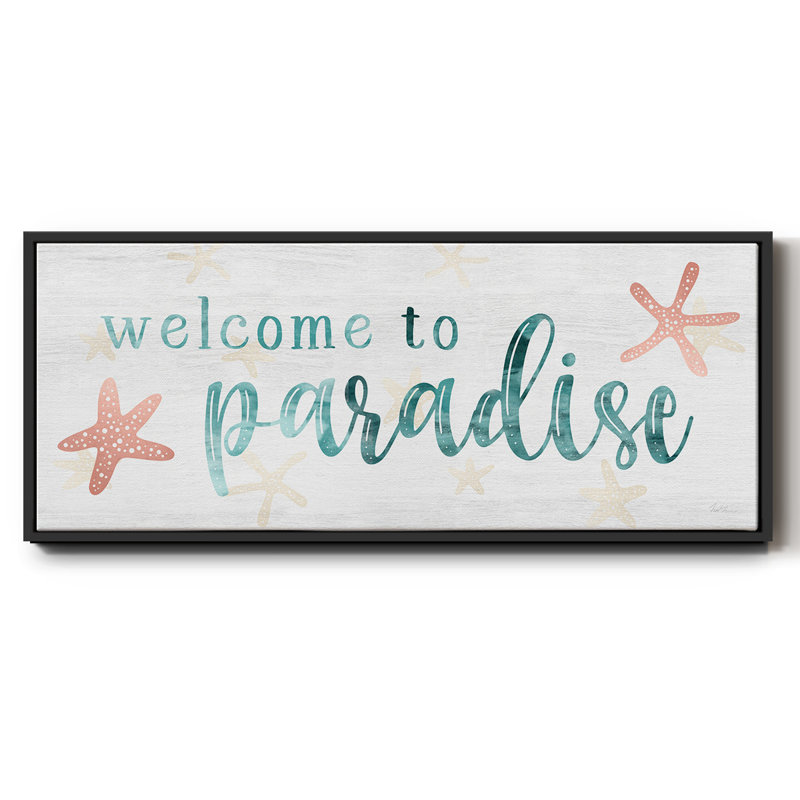 Welcome to Paradise- Framed Canvas, 8" H x 20" W