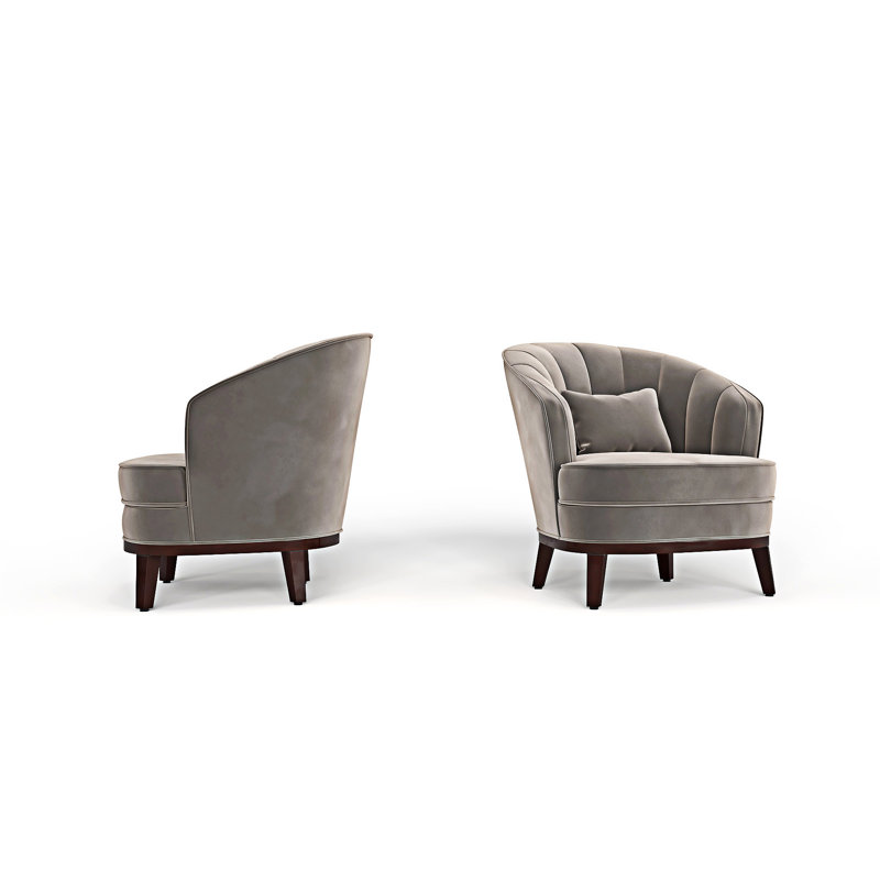 Fauteuil d'appoint Barrel Chair, Gris