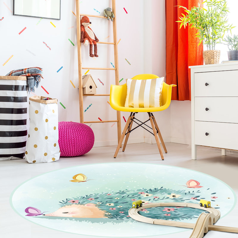 Round Alesso Vinyl Machine Printed Area Rug, Round 120cm
