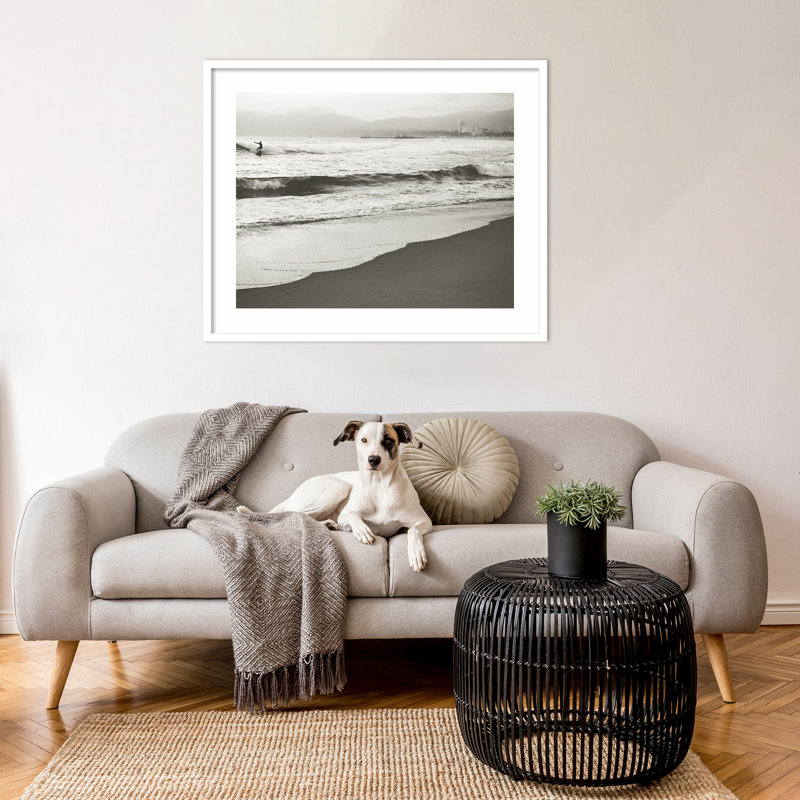 BW Surfer No. 1 by Myan Soffia, White Framed, 33" H x 41" W