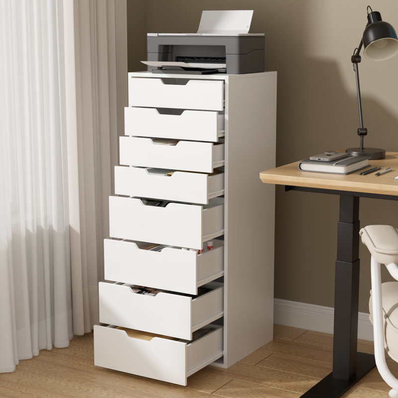17.7" W 8-Drawer File Cabinet with Concealed Handles, Modern Storage Dresser & Filing Cabinet with drawers For Home Office