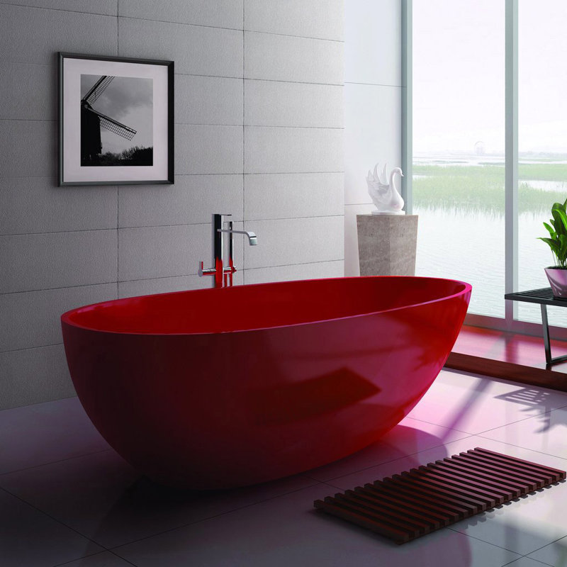 Baignoire autoportante 73 x 33, Mat / rouge