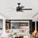 52-Inch 5-Blade Lighted Ceiling Fan With Remote Control , Glass Shade  --Matte Black