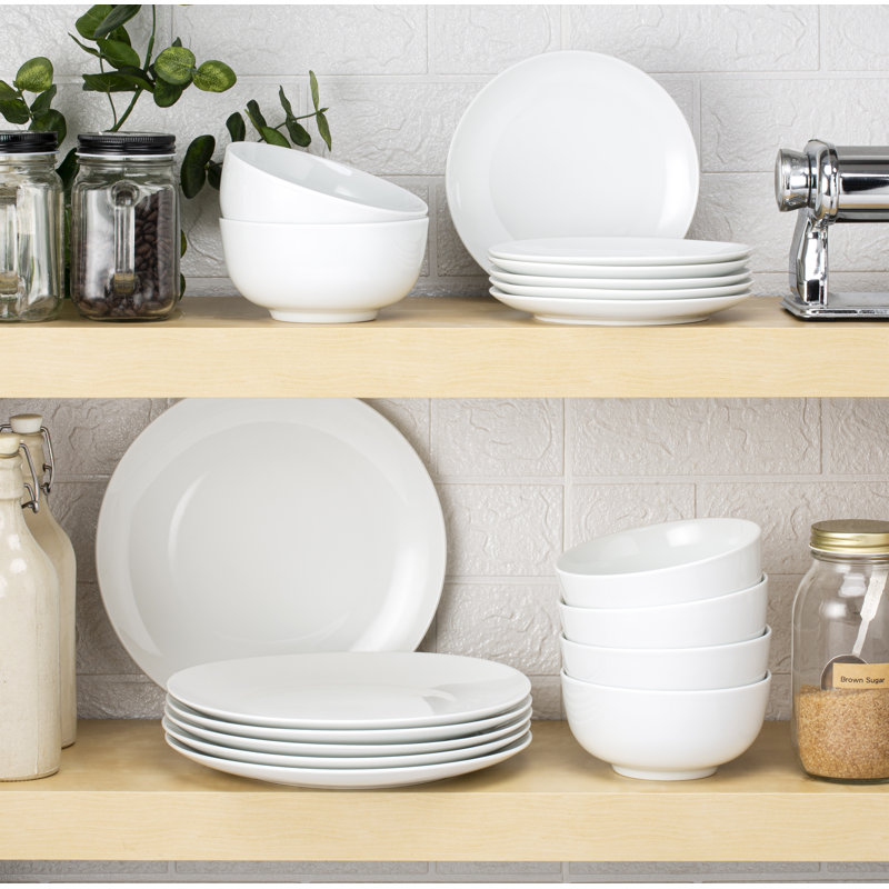Waterside 18pc Vermont Super White Porcelain Dinner Set
