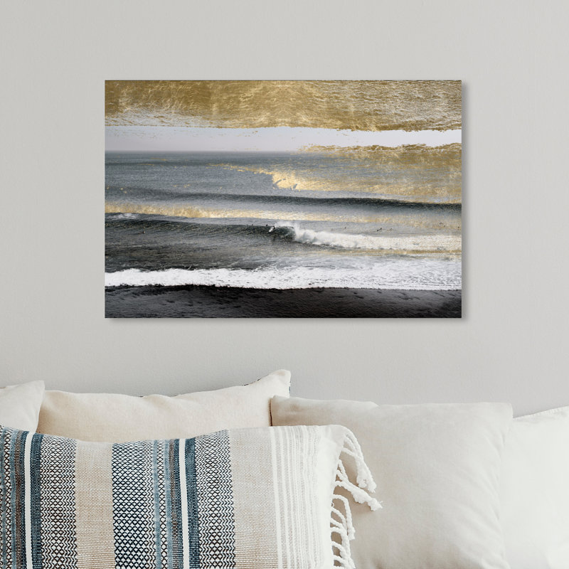 « beach landscape », peinture sur toile, H 10 po x l 15 po x P 1,5 po