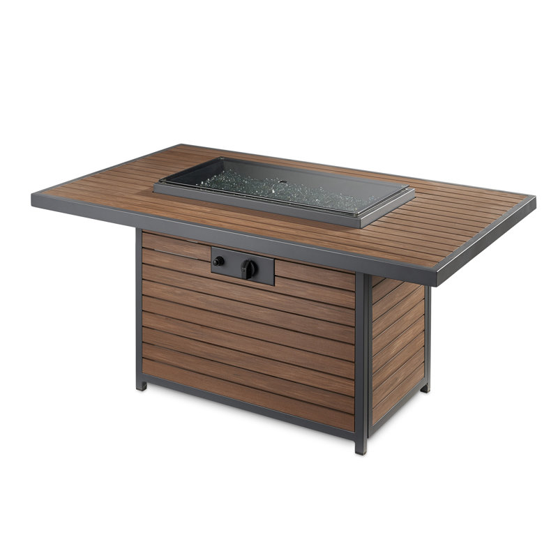 Rectangular Chat Height Gas Fire Pit Table