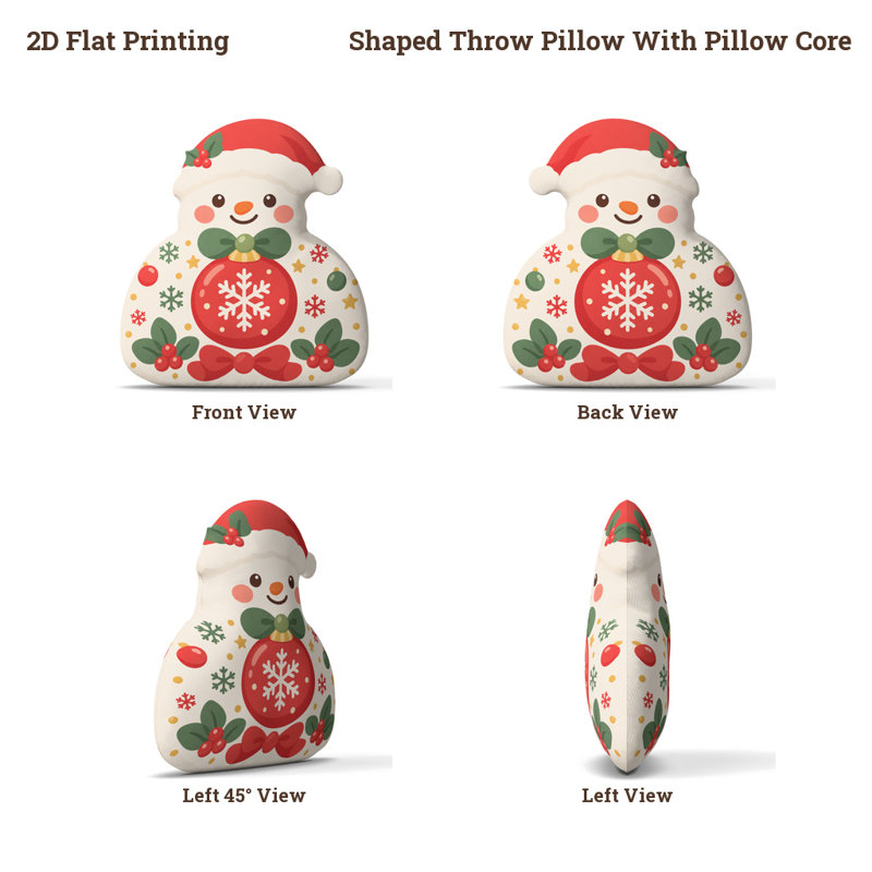 Coussin Joyful Snowman, 60cm