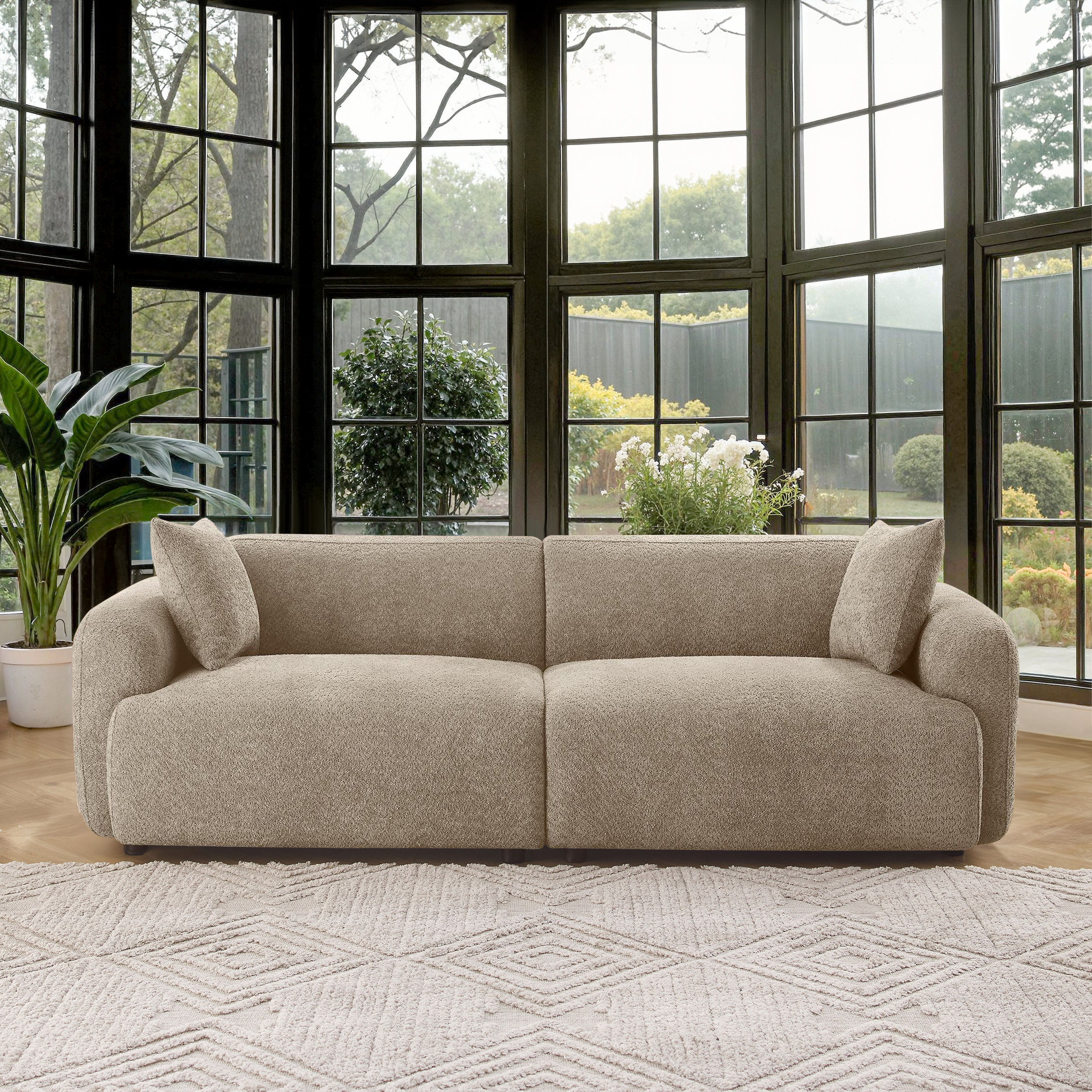 RAINDOS Loveseat Sofa Couch For Living Room, 3-Seater Deep Seating With ...