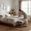 Banc de chambre rembourré gris de 53 po, base de lit en bois avec siège en tissu pour la chambre à coucher, tabouret de siège de lit-2059438858