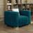 35.4'' Modern Vertical Striped Velvet Accent Chair with Pillow, Comfy Armchair for Living Room, Blue-107634882-107634883