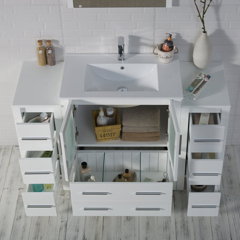Meuble-lavabo simple 54 po avec lavabo, Blanc