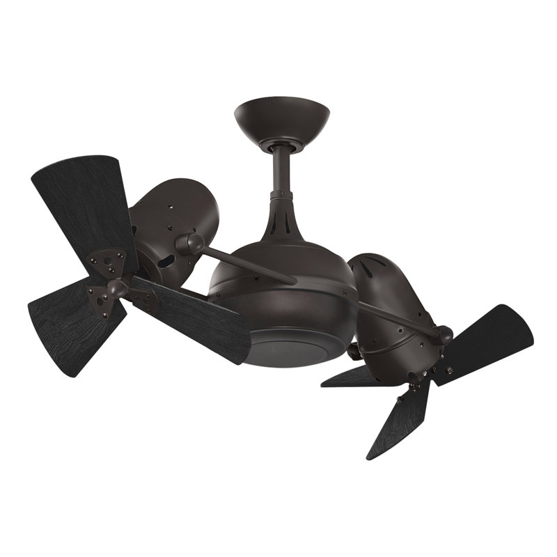 Downrod Ceiling Fan, Textured Bronze, Matte Black