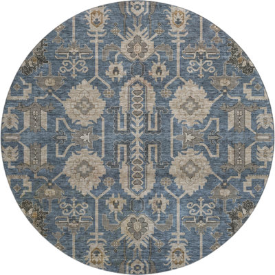 Premium Machine Washable Prisco Navy Rug