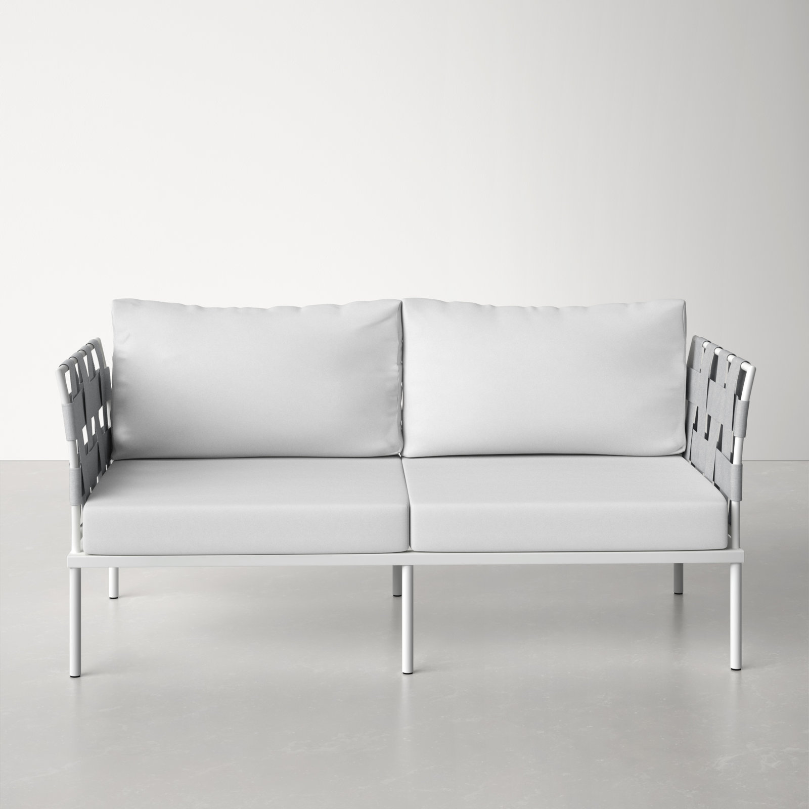 Harmony Outdoor Patio Aluminum Loveseat, White
