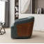 Fauteuil demi-tonneau pivotant en similicuir Broderic-1979426730