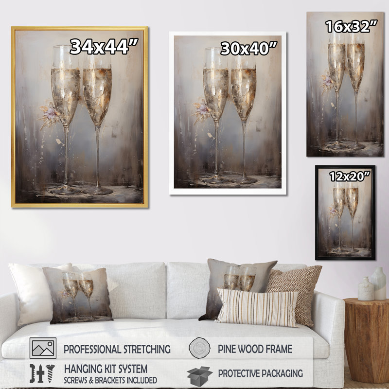 Champagne Flute Fantasies I - reproduction sur toile, Toile tendue, H 20 po x l 12 po x P 1 po