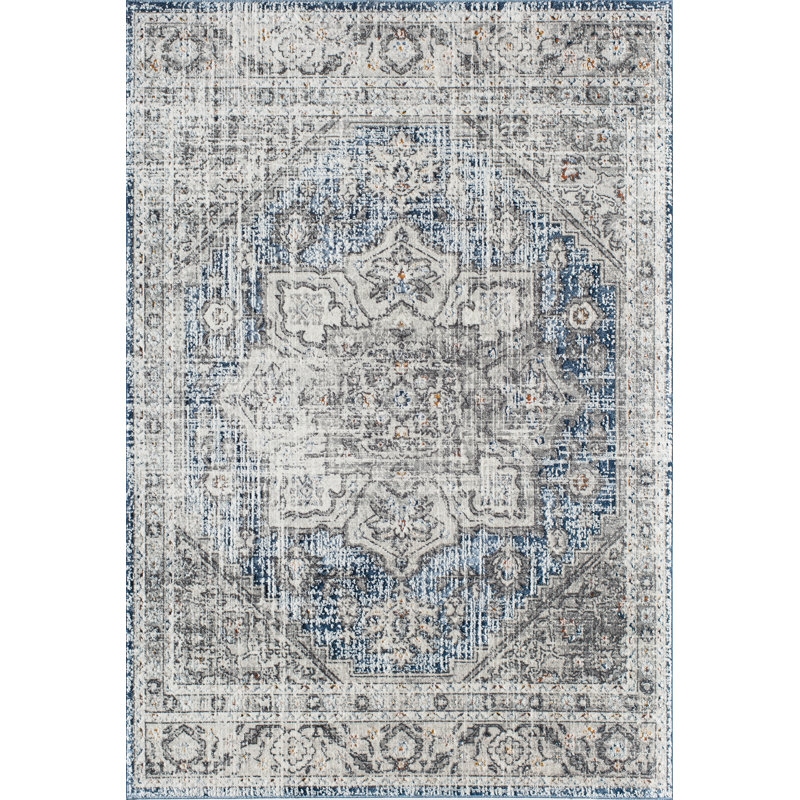 Tapis à motif éclos rétro Magnolia, Rectangle 2 pi 6 po x 4 pi