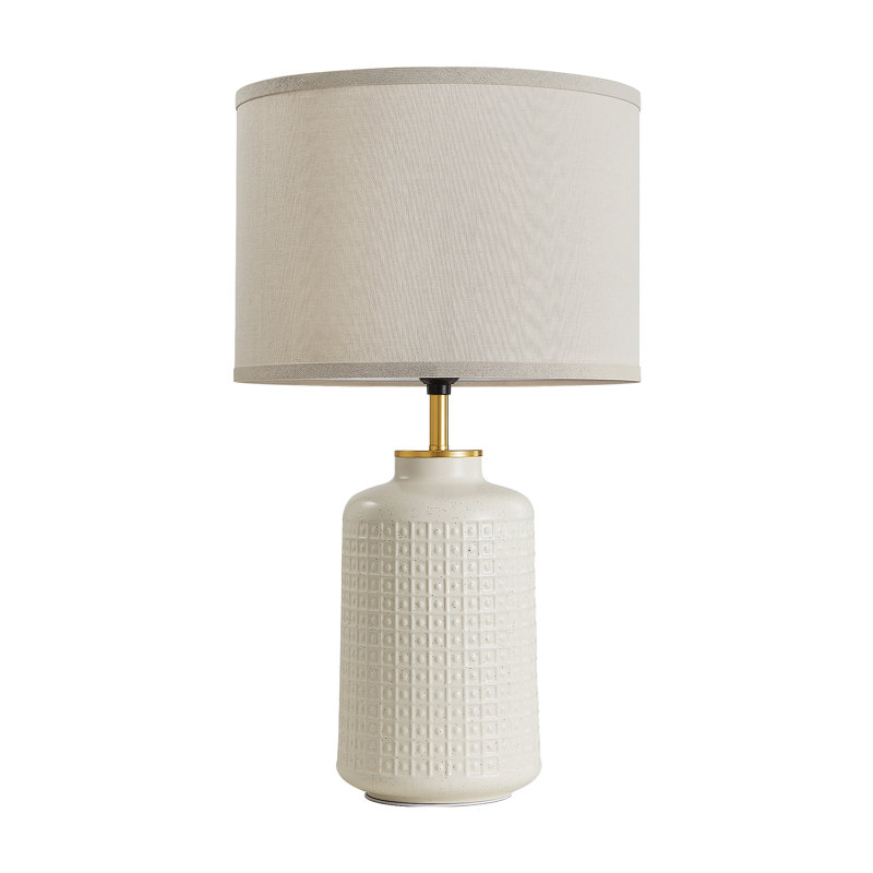 Lampe de table moderne en céramique 23 pouces beige pour le salon et la chambre à coucher