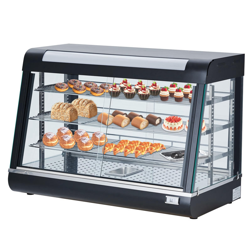 35" Display Pizza Warmer, 3-Tier, LED Lighting, 3D Heating