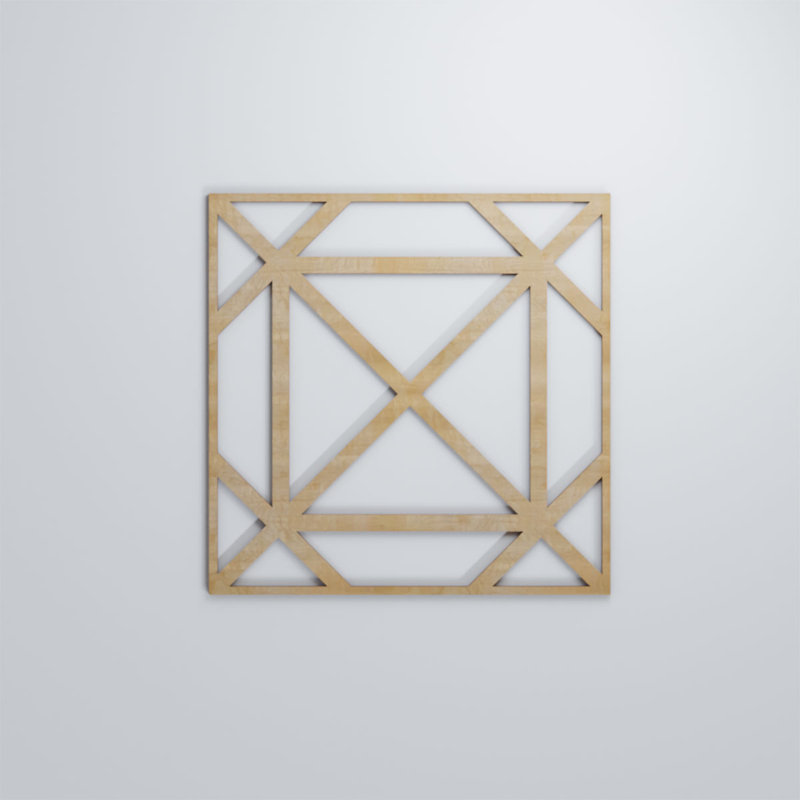 Panneaux muraux décoratifs en bois Buxton, Bouleau, H 15 3/8 po x l 15 3/8 po x P 1/4 po