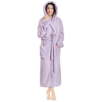 Fleece Girl / Woman+ Mid-Calf Bathrobe with Pockets and Hood