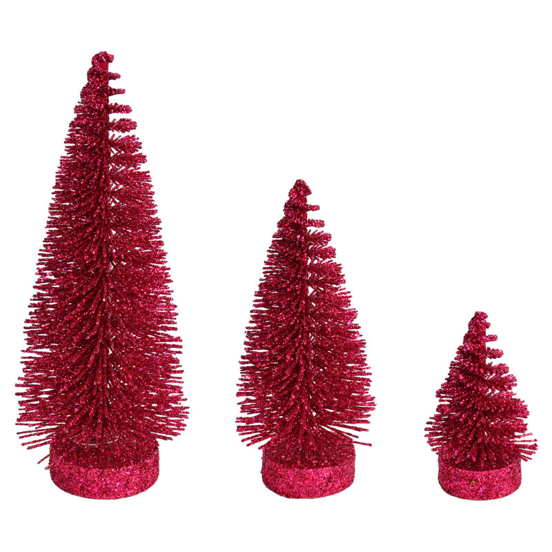 Ensemble de 3 arbres de Noël artificiels en forme de pin 3 à 5 à 7 po, 3 pièces