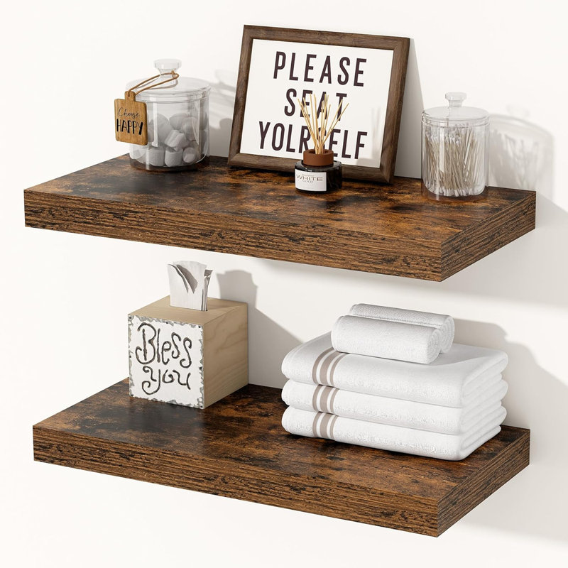 MDF Floating Shelf, Rustic Brown