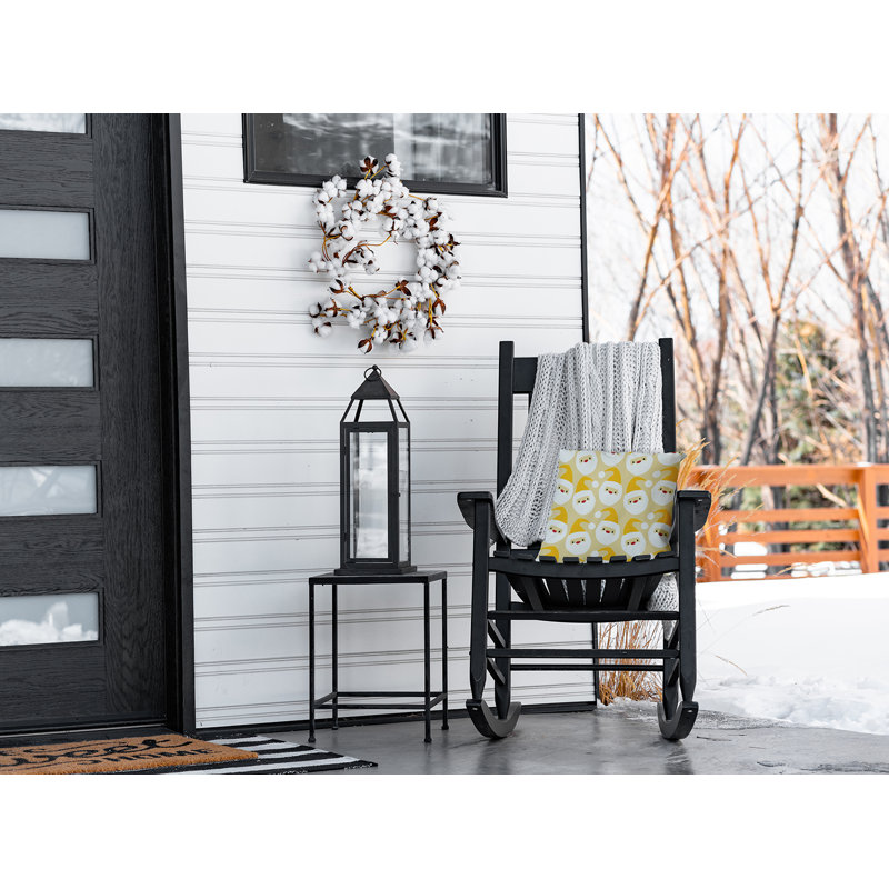 Coussin intérieur / extérieur Dancing Santas, H 20 po x l 20 po, Jaune
