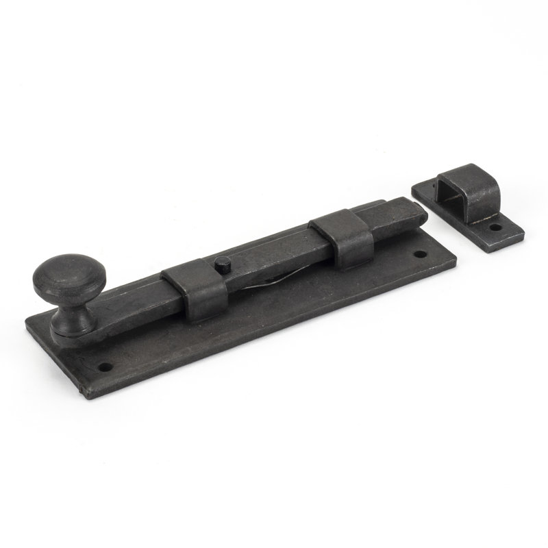 Straight Knob Bolt, 5.2cm H x 15.8cm W x 3.4cm D, Beeswax