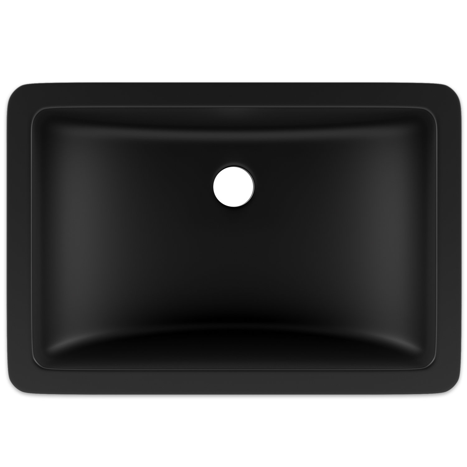 Lexicon Quartz Composite Rectangle Vanity Sink, Black