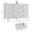 Commode 6 tiroirs 48 po pour chambre à coucher, commode en bois moderne avec poignées en métal-1343512783
