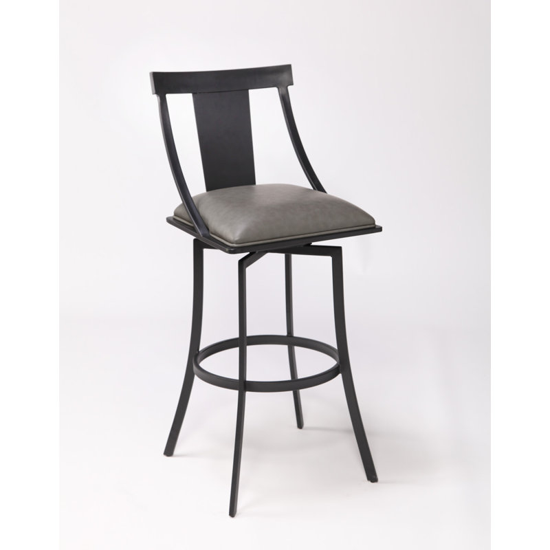 Tabouret de bar pivotant 30 po gris