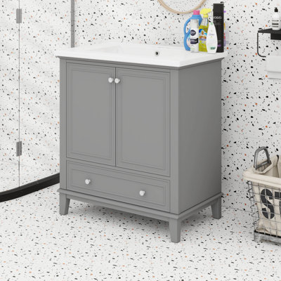 30" Bathroom Vanity With Single Sink, Combo Cabinet Undermount Sink And A Drawer