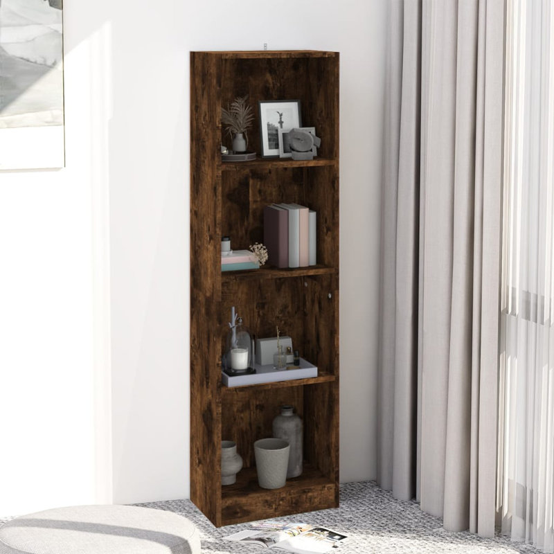 Support pour bibliothèque vidaXL, Brun, (4 tablettes) l 15,7 po x P 9,4 po x H 56,3 po