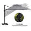 Parasol en porte-à-faux 118,1 po avec manivelle et contrepoids inclus