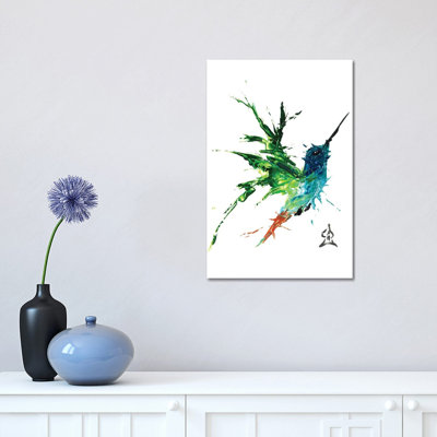 Hummingbird Abstract 1 Piece Wrapped Canvas Painting