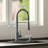 Single Handle Kitchen Faucet with Pull Down Sprayer, Stainless Steel Utility Sink Faucet for RV Laundry Utility Room-125139856