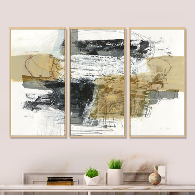 Glam Cream Dream II - ensemble d'art moderne sur toile encadrée moderne et contemporain de 3