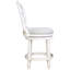 Tabouret de bar 26 po à hauteur de comptoir en bois avec finition blanche, dossier haut, siège pivotant rembourré, retour automatique à 180 degrés, pieds tournés et anneau de repose-pieds en métal, assemblage facile en quelques étapes, poids de 47,79 lb