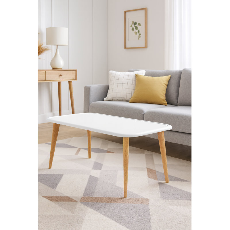 Deandra 89.5cm W Coffee Table, White