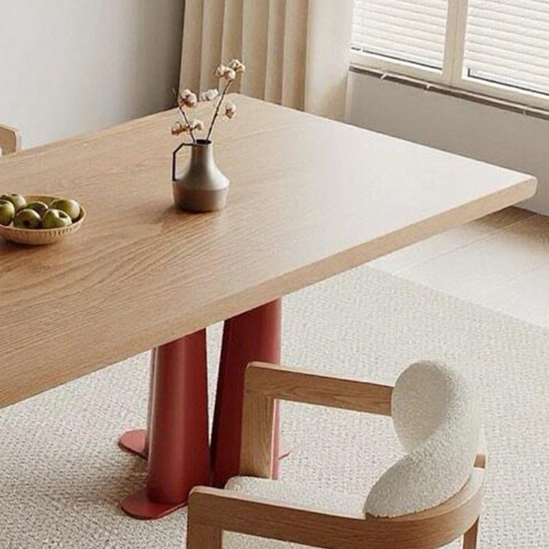 Table de salle à manger rétro Lightly Luxury, 7 pièces : table, 6 chaises, H 29,52 po x L 86,61 po x l 35,43 po