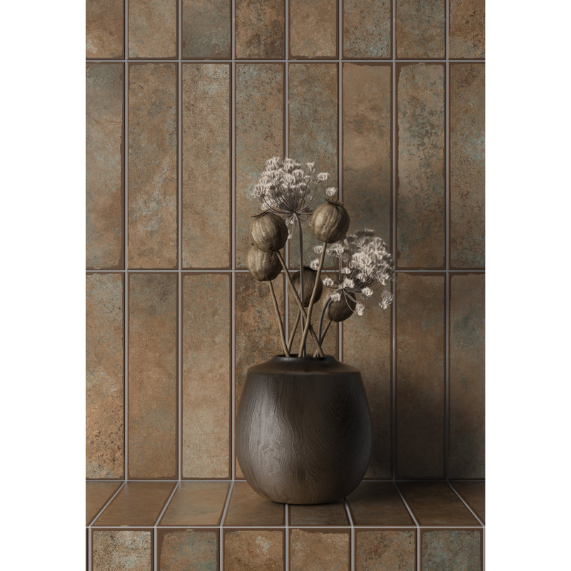 Huntley 3" x 12" Ceramic Wall Tile, Brown