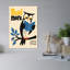 Affiche murale abstraite vintage représentant un hibou sage lisant un hibou sur un arbre.-1220495763