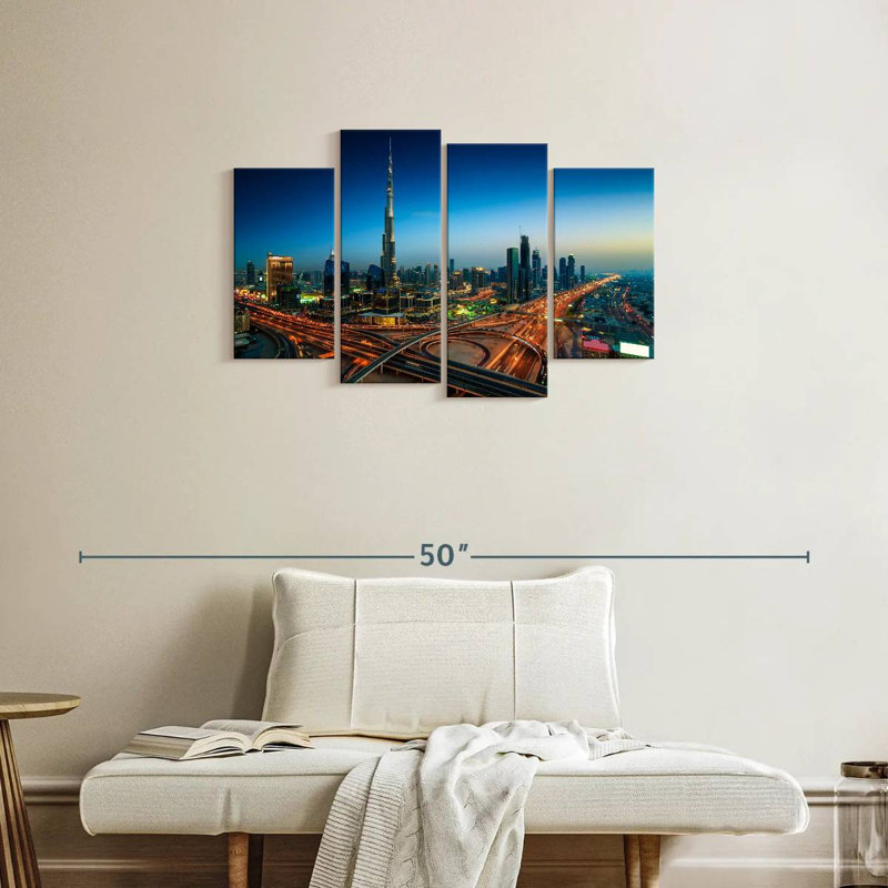 Sireci Dubai Highway At Night, 22" H x 36" W