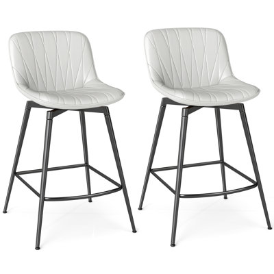 Barstools Set Of 2, 28Inch Swivel Counter Height Bar Stool
