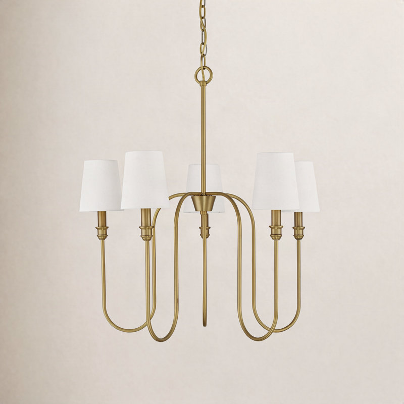 Sanibel 5-Light Chandelier, Laiton naturel