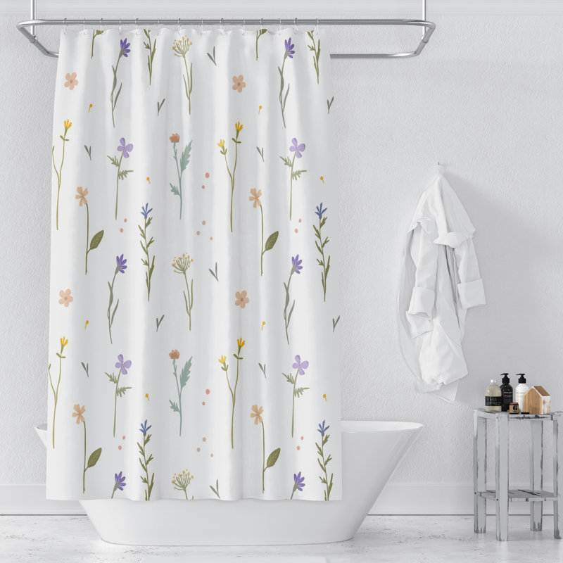 Floral Shower Curtain, 83" H x 70" W