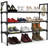 3-Tier Long Shoe Rack with 5 Hooks, Stackable Storage Organizer for Entryway & Small Spaces-1546911056