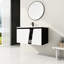 Meuble-lavabo flottant 36 po avec lavabo en céramique. Porte à fermeture en douceur avantageuse. Décoration moderne. Contreplaqué. Porte de lavabo blanche et noire avec choix de coiffeuse. Appareil. Rangement pratique. Contreplaqué-121108617