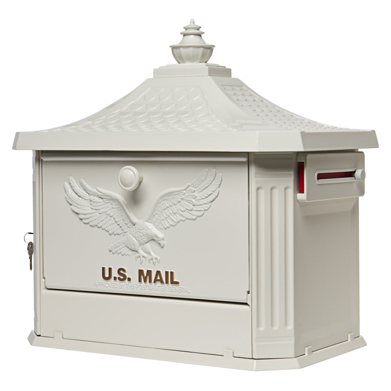 Hamilton Aluminum Post Mounted Mailbox, White